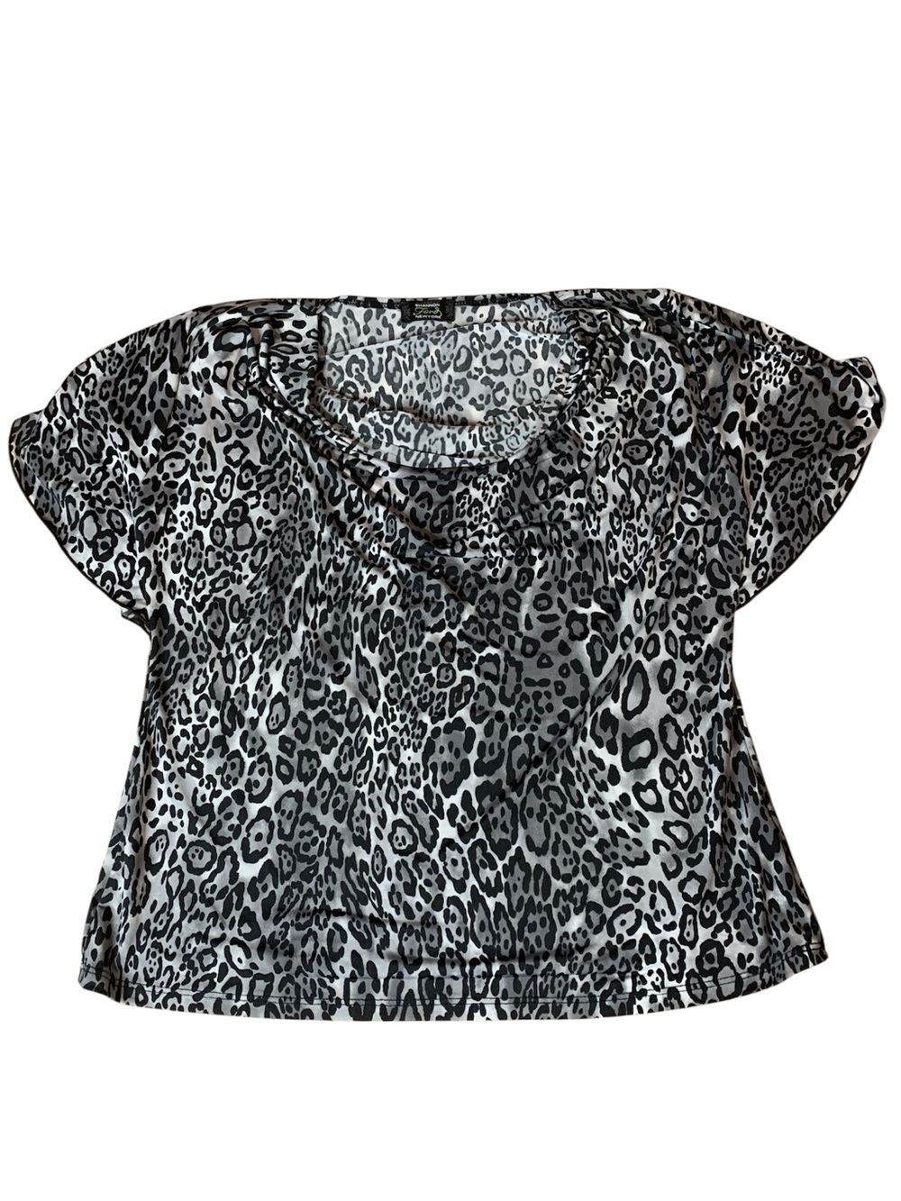 Shannon Ford New York Animal Print Cowl Neck Blouse Size L